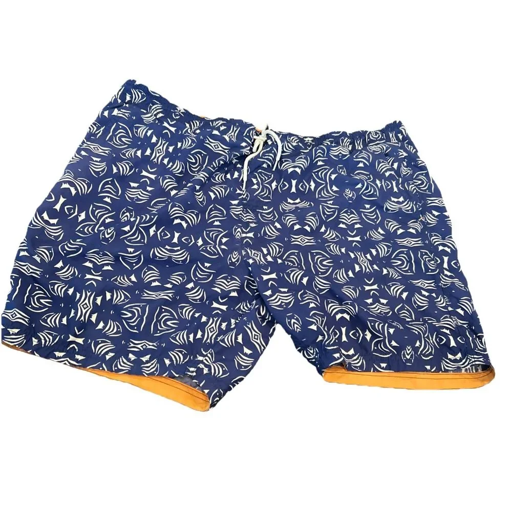 REYN SPOONER Swim Trunks Lined Mens XXL Aloha Blue Orange Shorts 7
